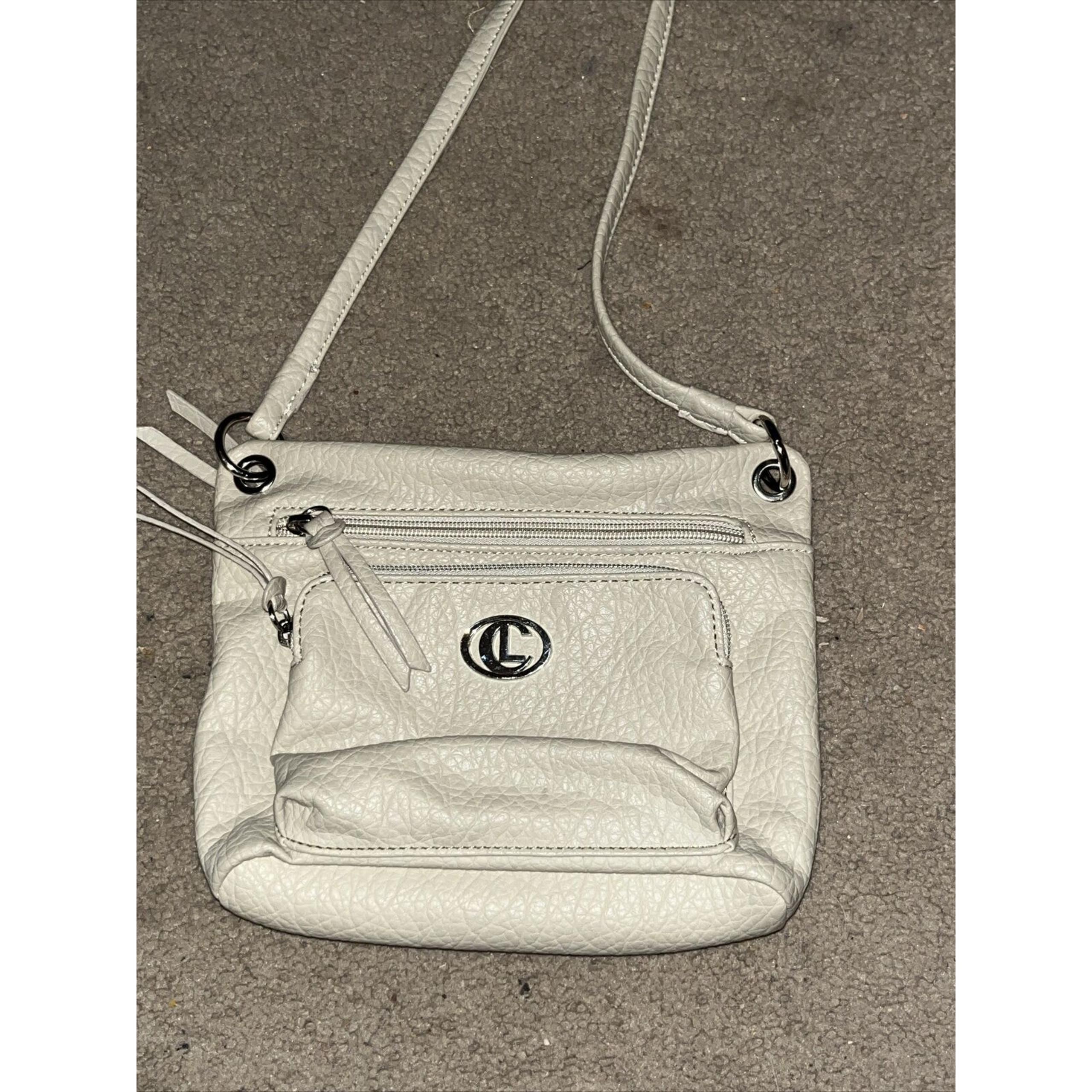 Crossbody Beige Handbag Purse Organizer Many Compartments 9” X 6” - Liz Claiborne