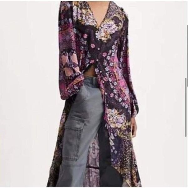 Free People Marais Printed Midi Dress Size S