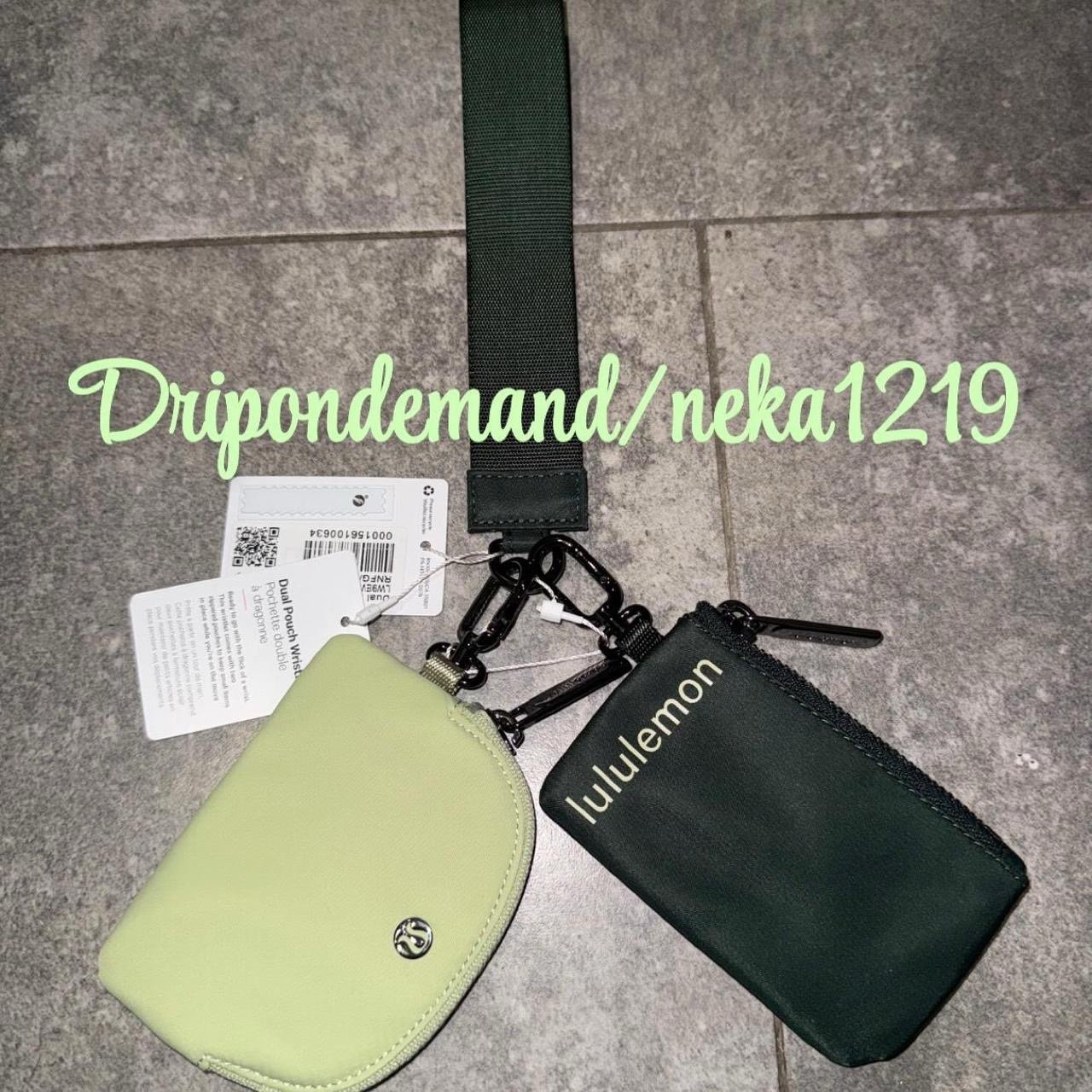 Lululemon Dual Pouch Wristlet- Rainforest Green/Honeydew