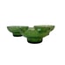 VTG EO Brody M2000 Scallop Edge Emerald Green Glass Ribbed Base Bulb Bowl 6.75