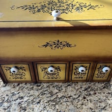 Vintage tin bread box canister set