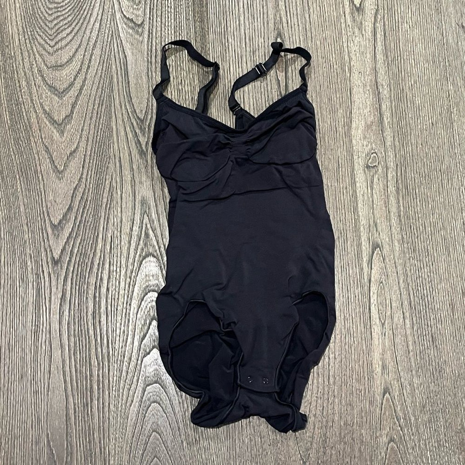NWOT SKIMS Womens Bodysuit Sculpt Brief Seamless High-Cut Snap Black Size L/XL