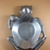 RH Macy & Company Aluminum Frog Tray Dish Silvertone Metalware Made In India