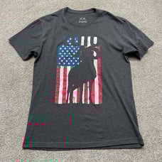 KUIU Shirt Adult Medium Charcoal USA Hunting Patriotic Tee Crew Short Sleeve