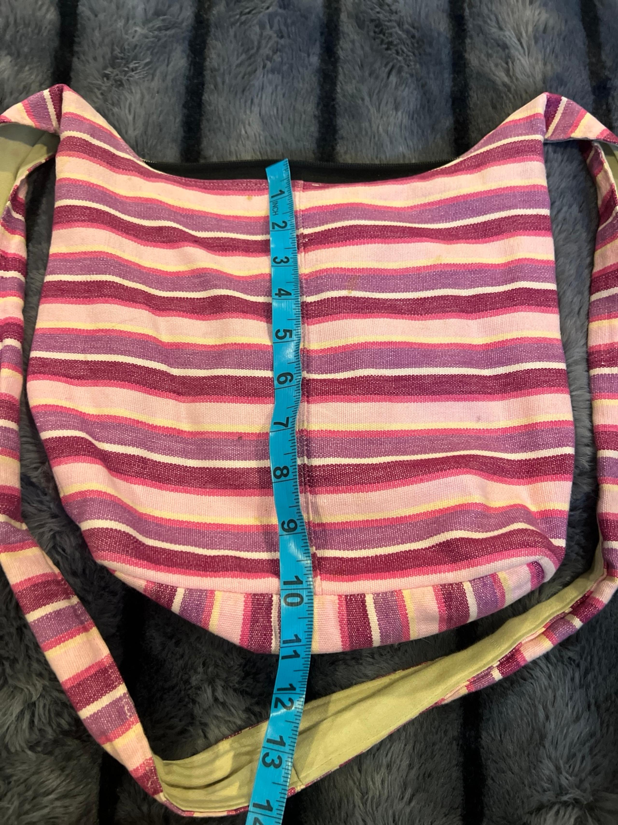 Cute multicolored pink striped purse