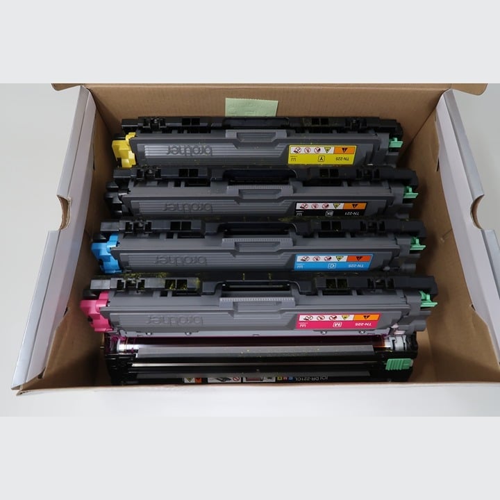 Brother TN221BK Black with High Yield Color Toner Cartridge Set TN225 - 4 Pack