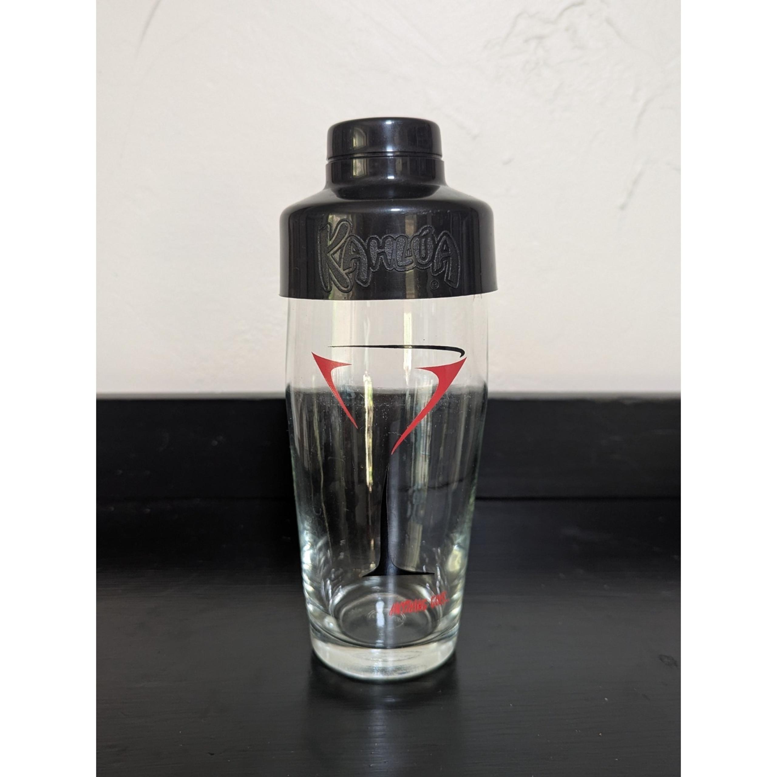 Retro Kahlua "Anything Goes" Glass Cocktail Shaker w/Plastic Top 16 Oz