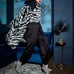 ALICE + OLIVIA KYLIE ZEBRA FAUX FUR COAT