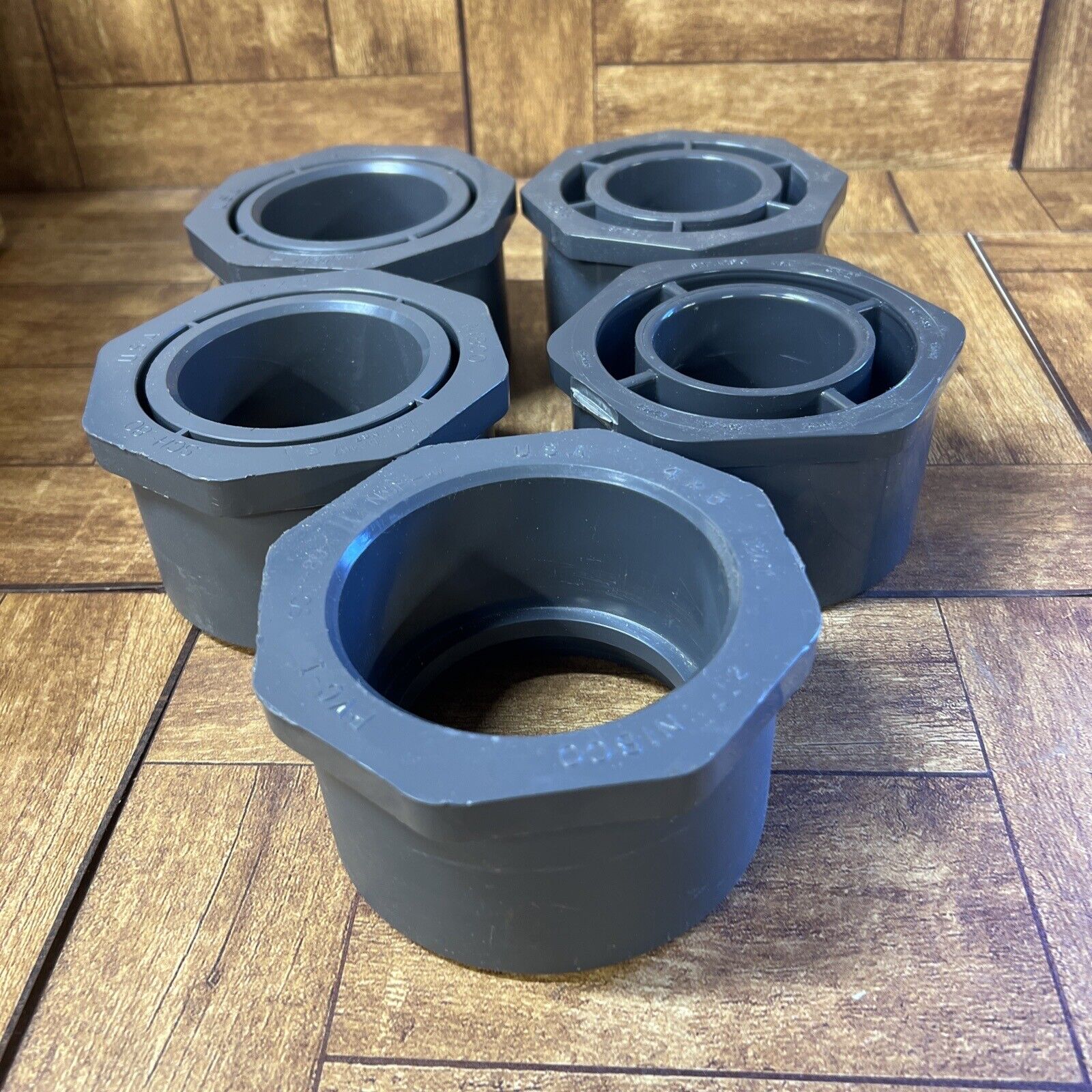 Qty. 5 Nibco & Spears & GF 4” PVC Schedule 80 Reducer BushingS- PLUMBING- Mixe