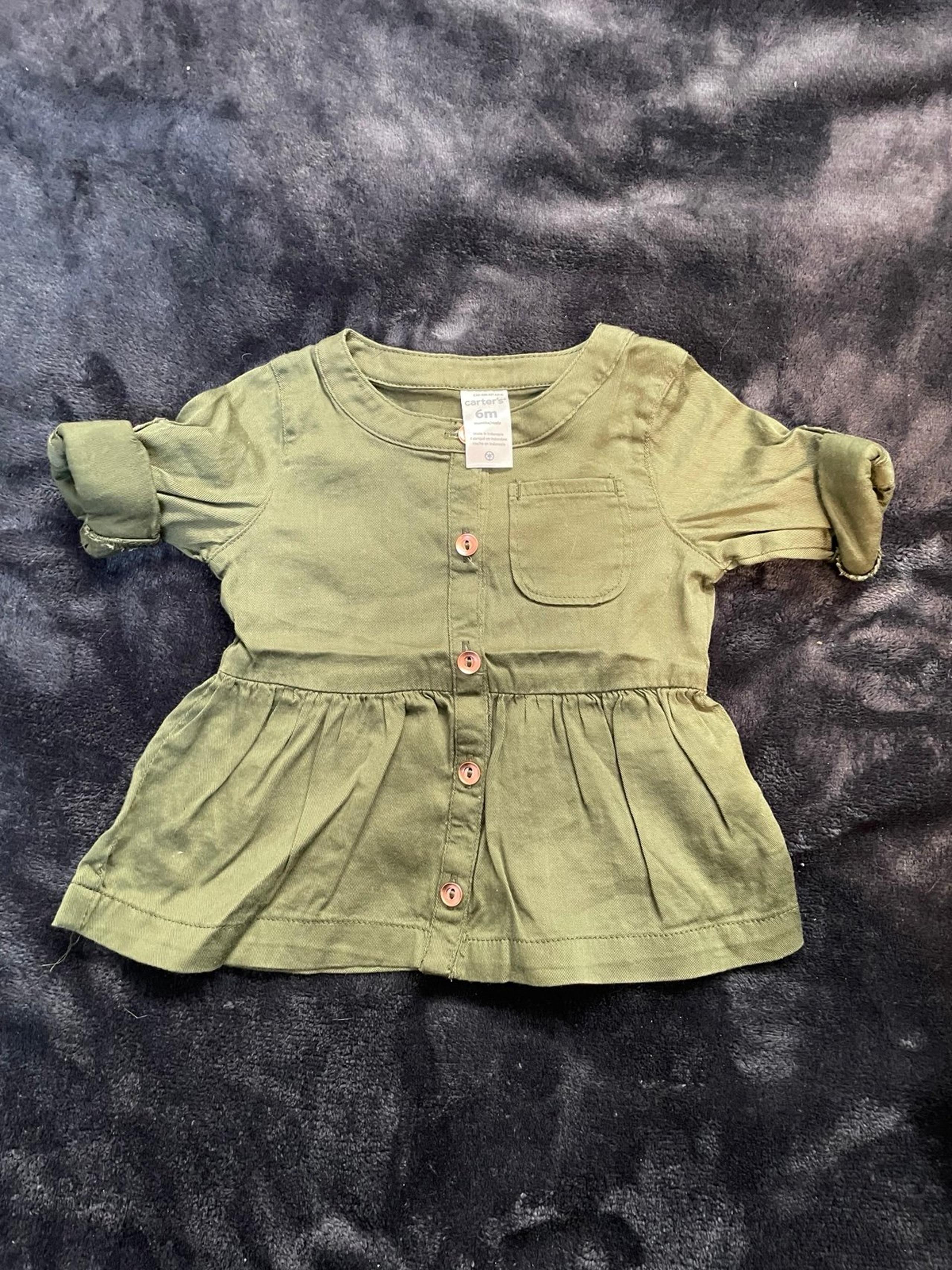 Carter’s Baby Girls Green Top (sz 6mo)-Gently Used
