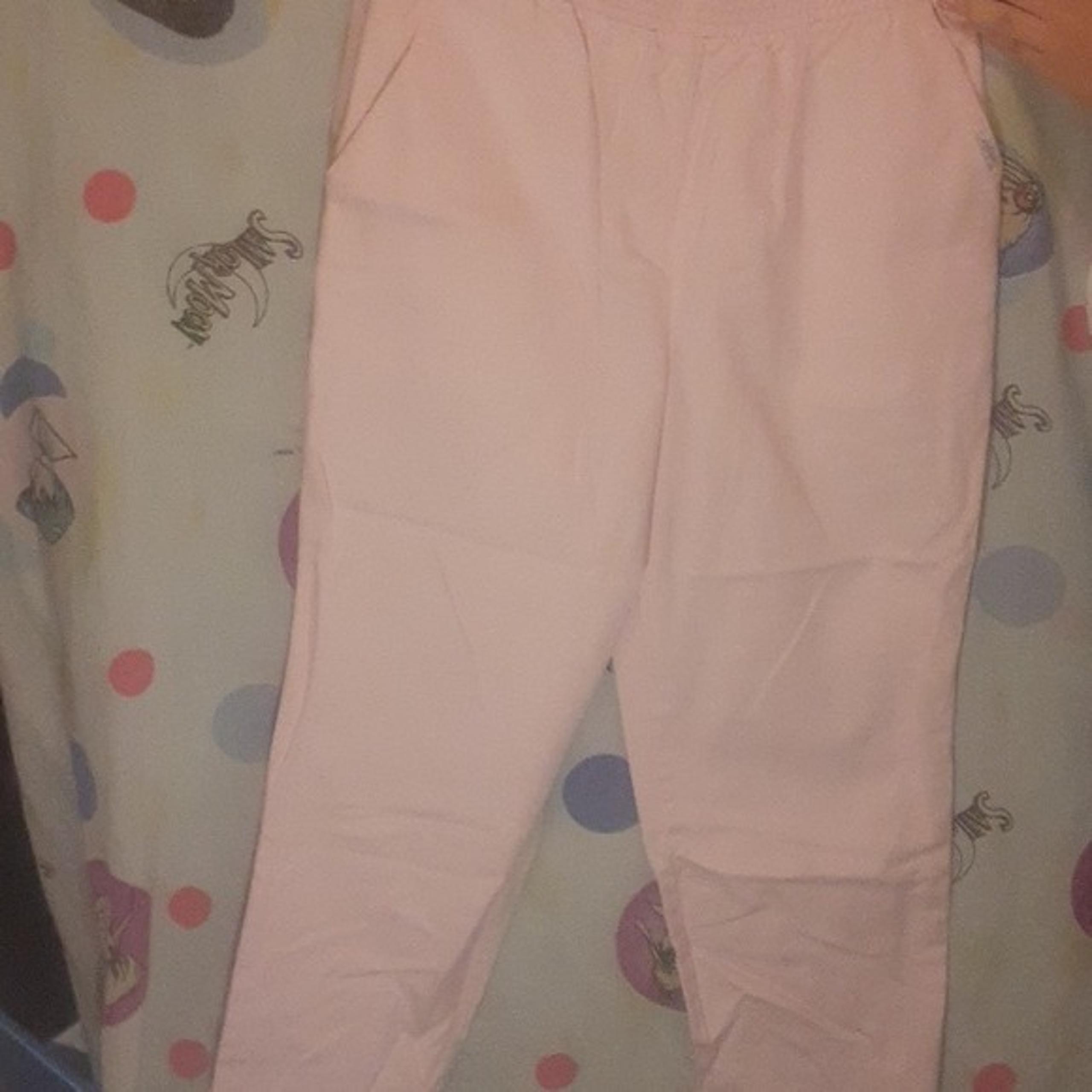 Chic Light pink elastic waist Size 14 Petite Twill pants, No Tags, Great Shape