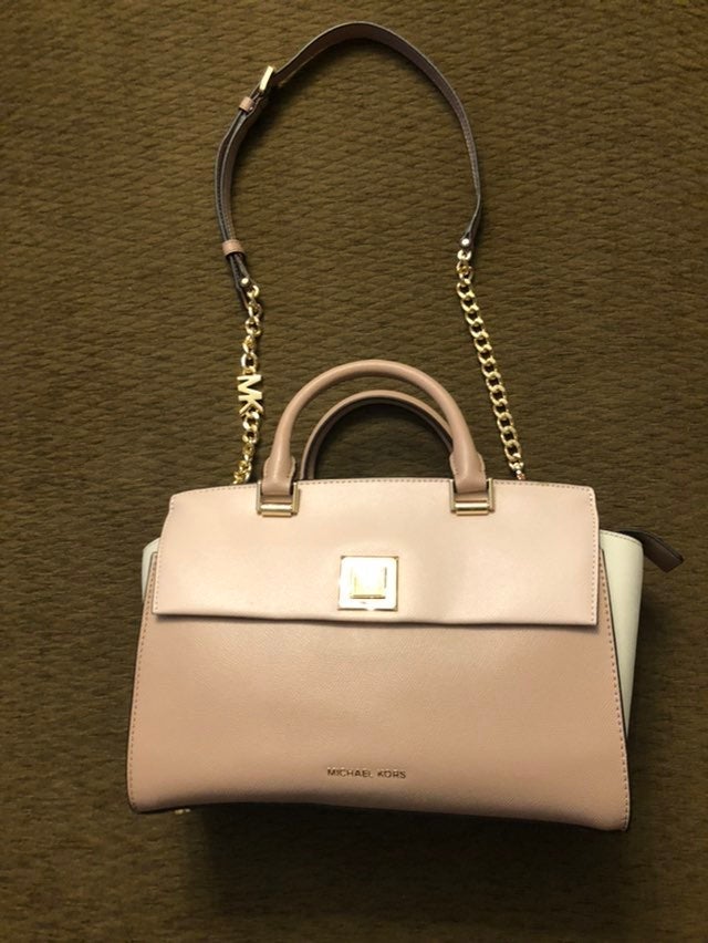 michael michael kors sylvia tricolor crossgrain leather top zip satchel