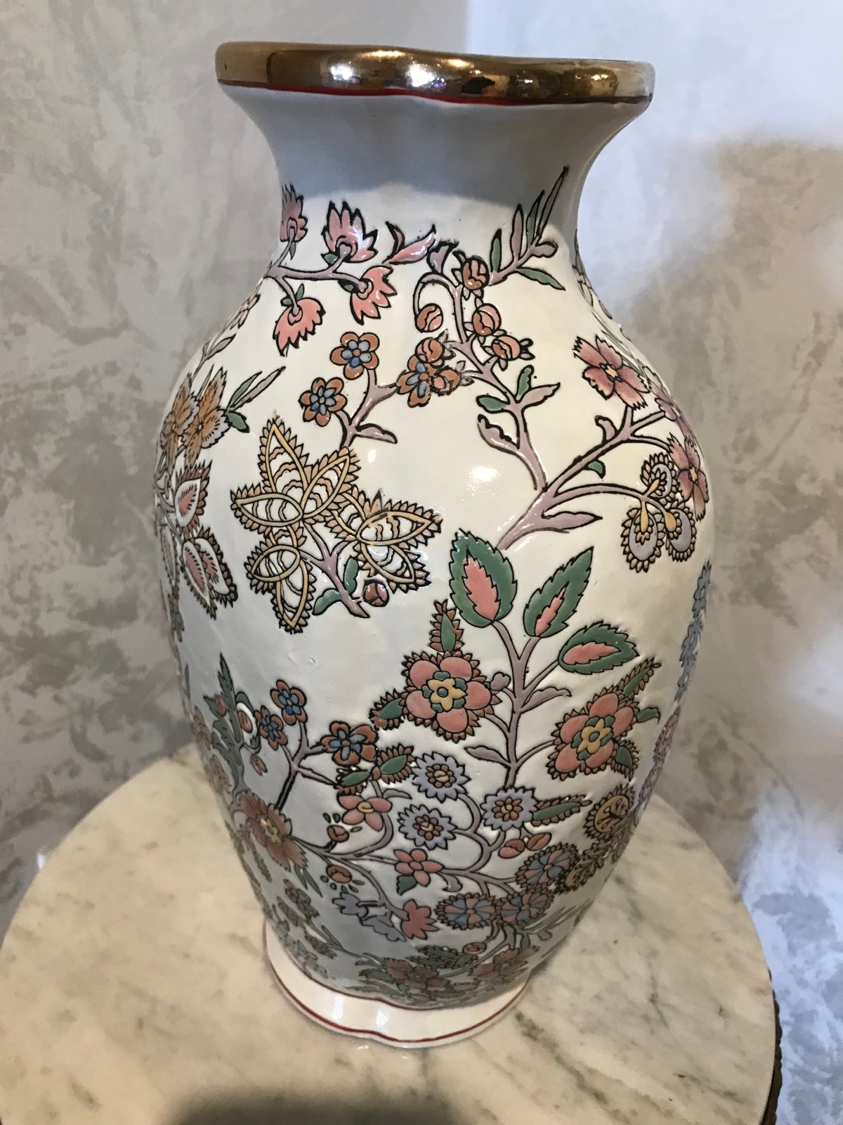 Vintage Andrea by Sadek Hand Painted 12.5” Chinese Porcelain Flower Vase