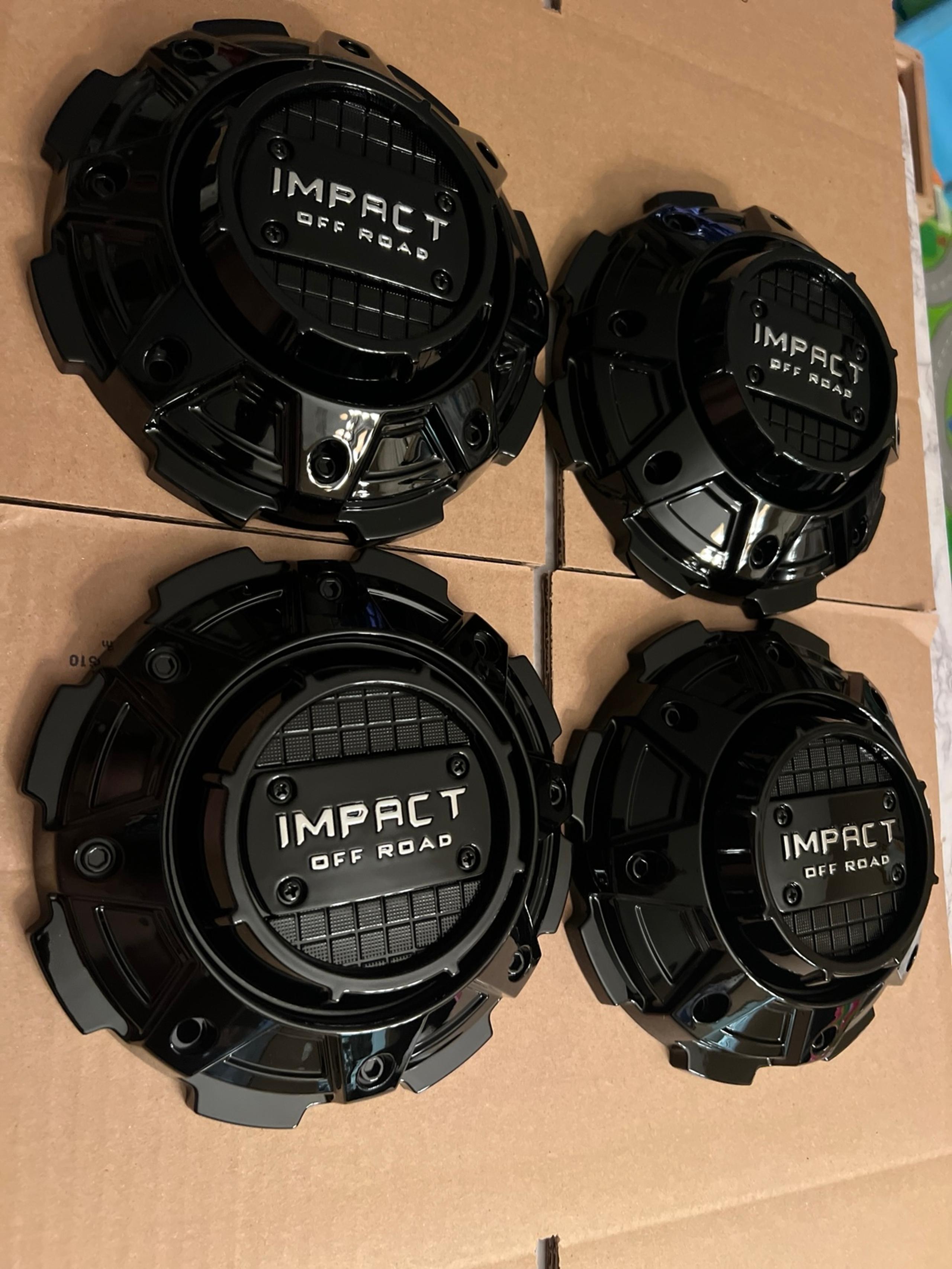 Impact Off Road Black and chrome logo Wheel Center Cap SD02-SG # F20P424A-6.set