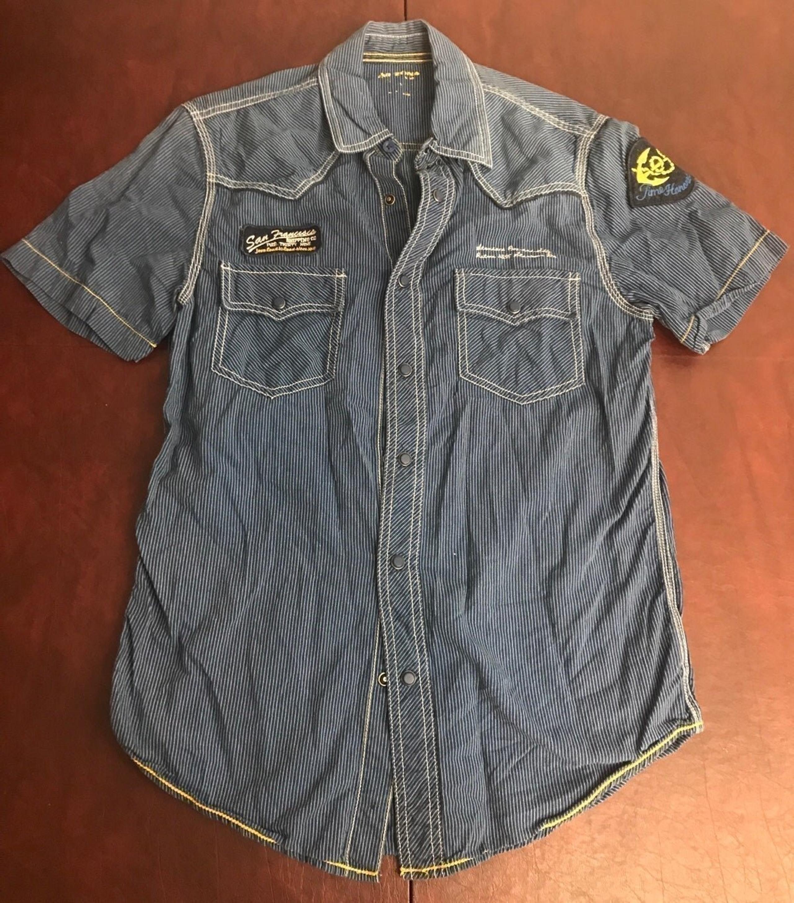 Arizon jeans company mens short sleeve button down shirt size small