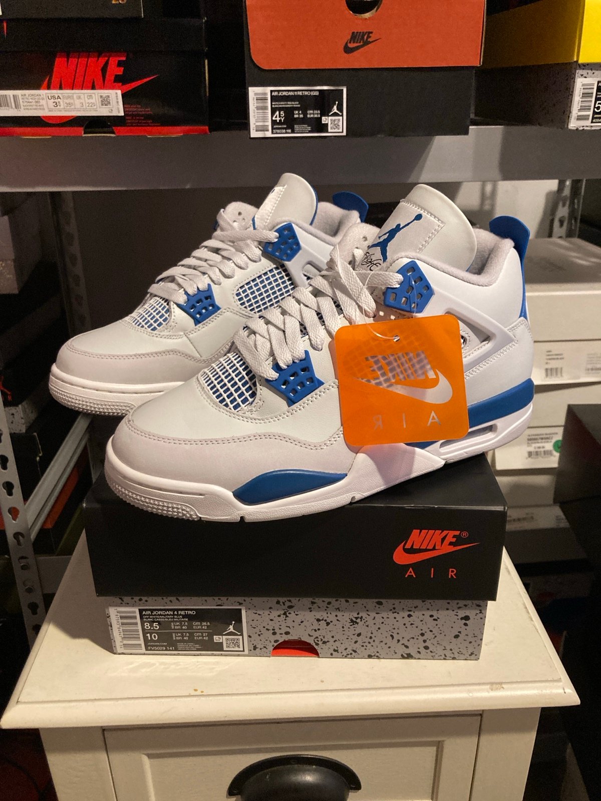 Jordan 4 military blue men size 8.5