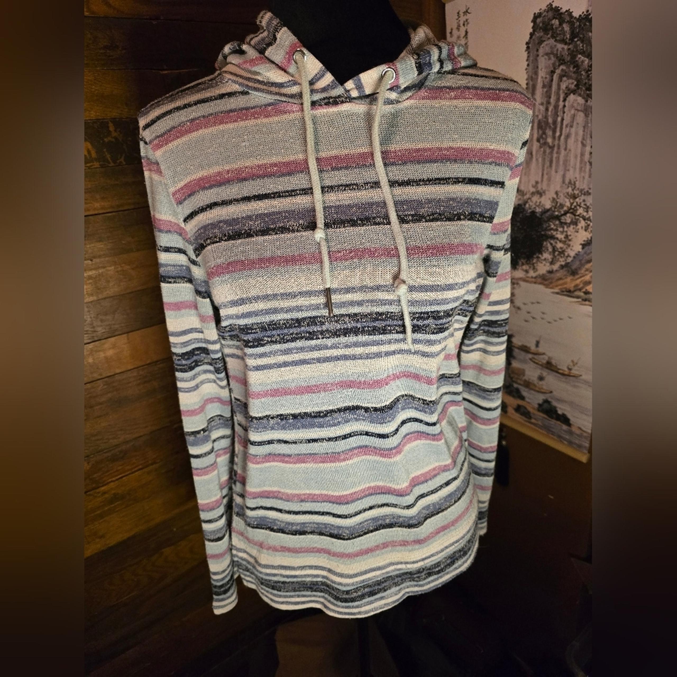 Wallflower S Multi-Color Striped Knit Hoodie