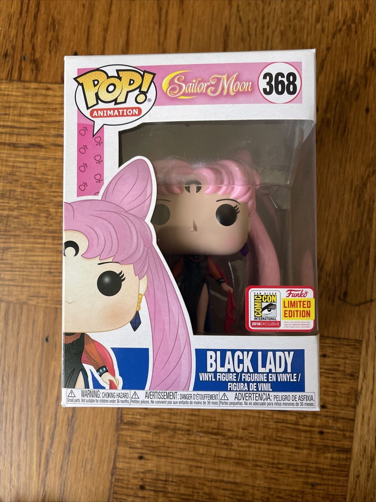 Funko Pop Sailor Moon Black Lady SDCC 2018 Con Sticker