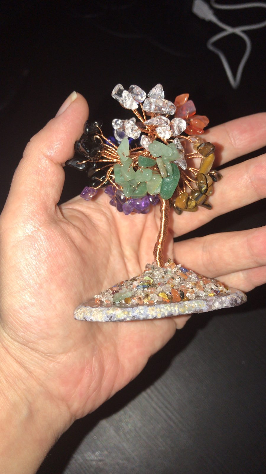 Chakra tree with Reiki healing stones