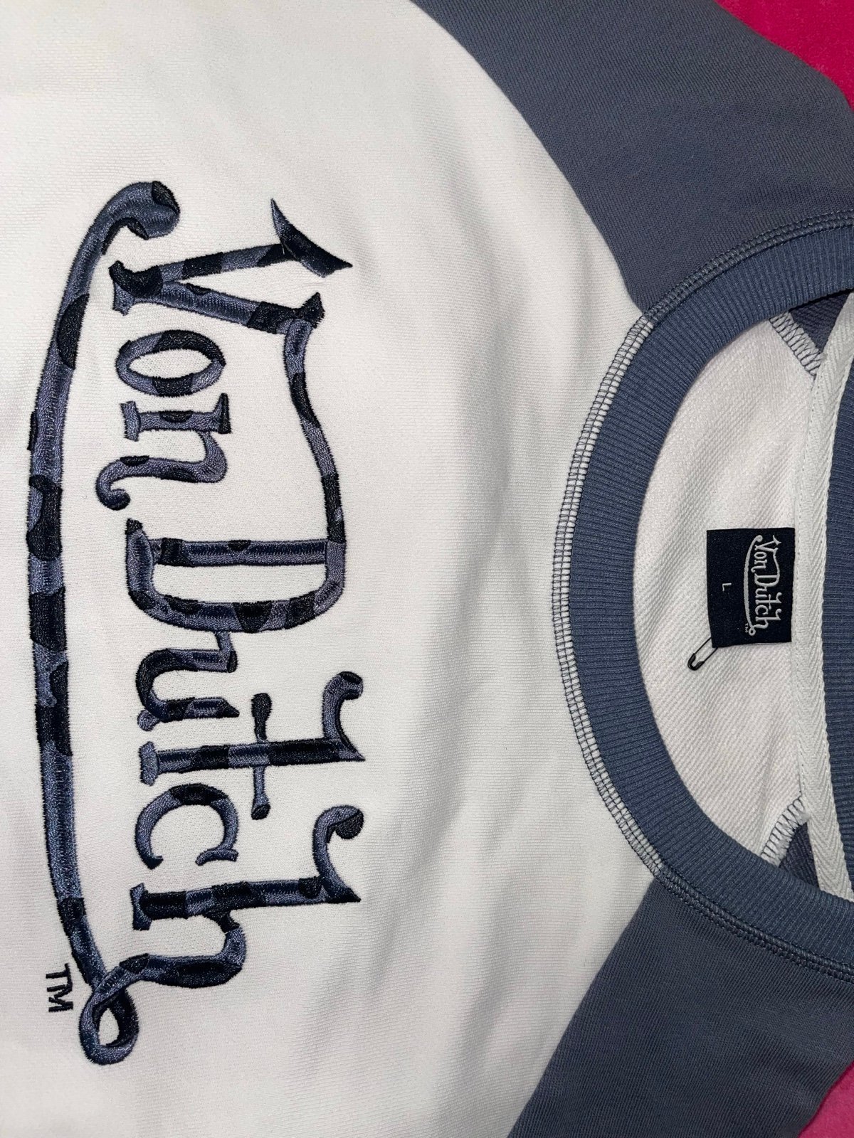 Von Dutch Dirty Blue Cropped Sweater
