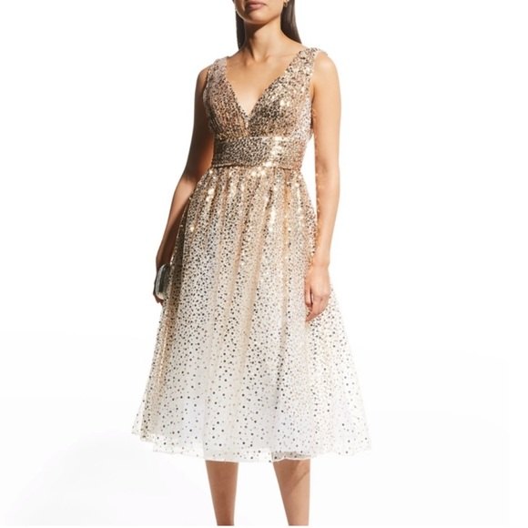 Marchesa Notte Ombré Sequin Dress