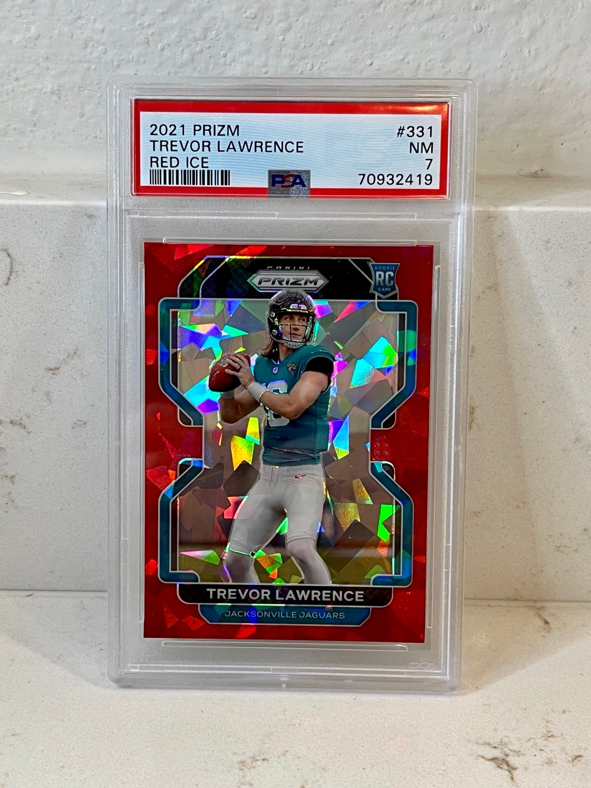 Trevor Lawrence red ice Prizm rookie