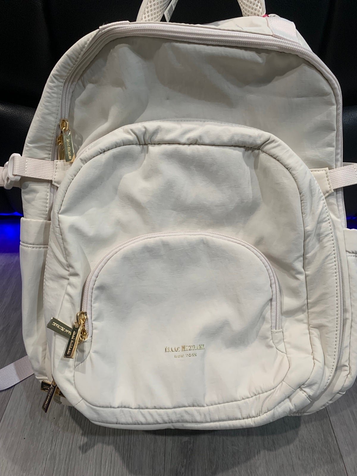 Isaac Mizrahi Travel Backpack Cream - Fits Stanley Cup Tumbler - Brand New!
