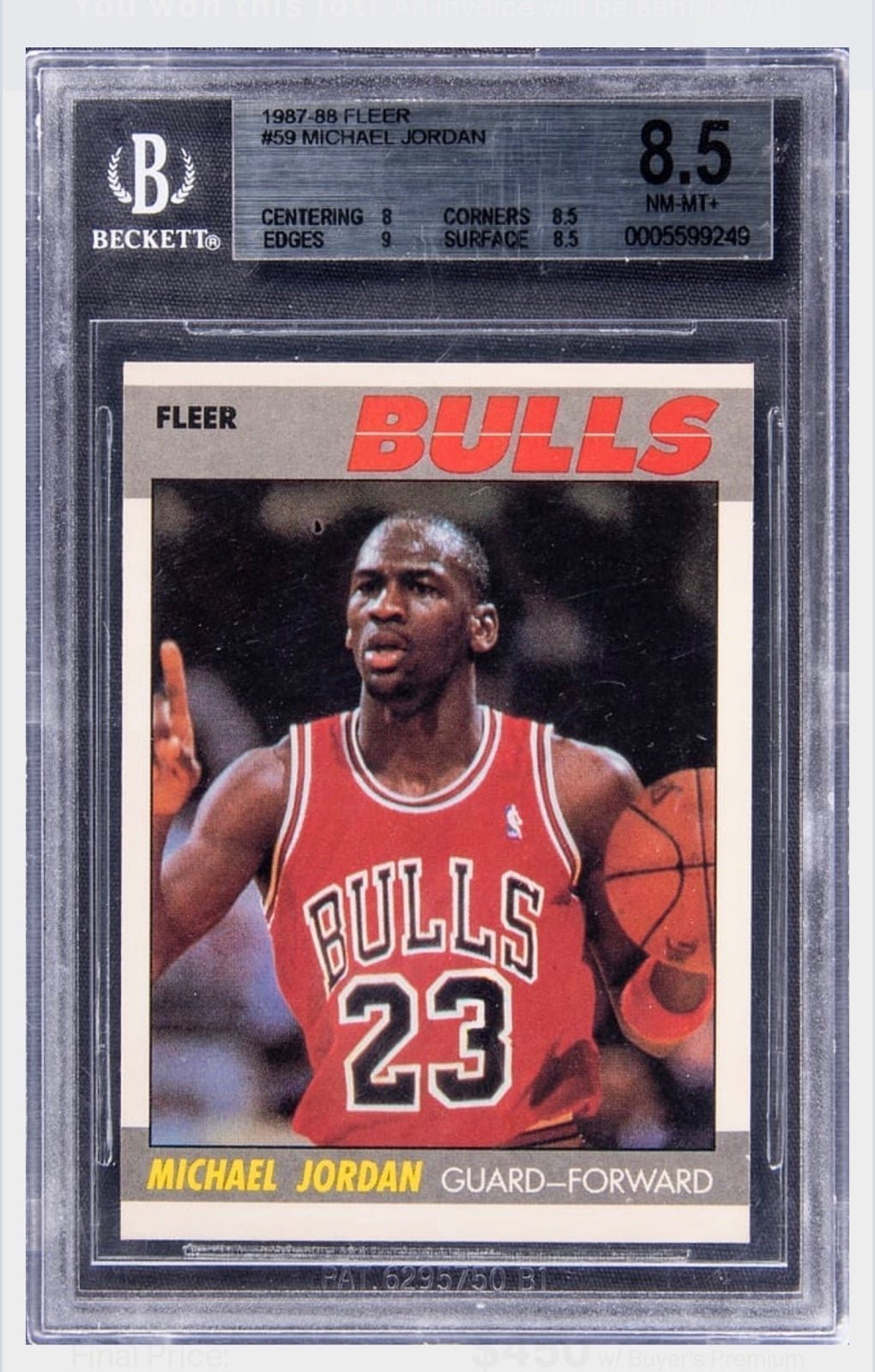 1987-88 Fleer #59 Michael Jordan – BGS NM-MT+ 8.5