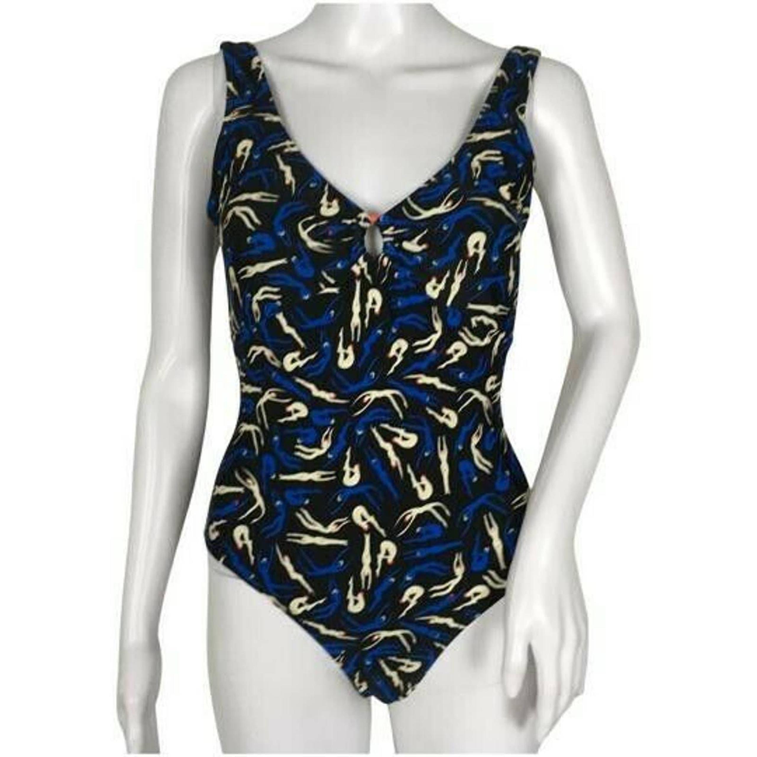 Diane Von Furstenberg Lori One-Piece Swimsuit Black Multi Size XXS LO