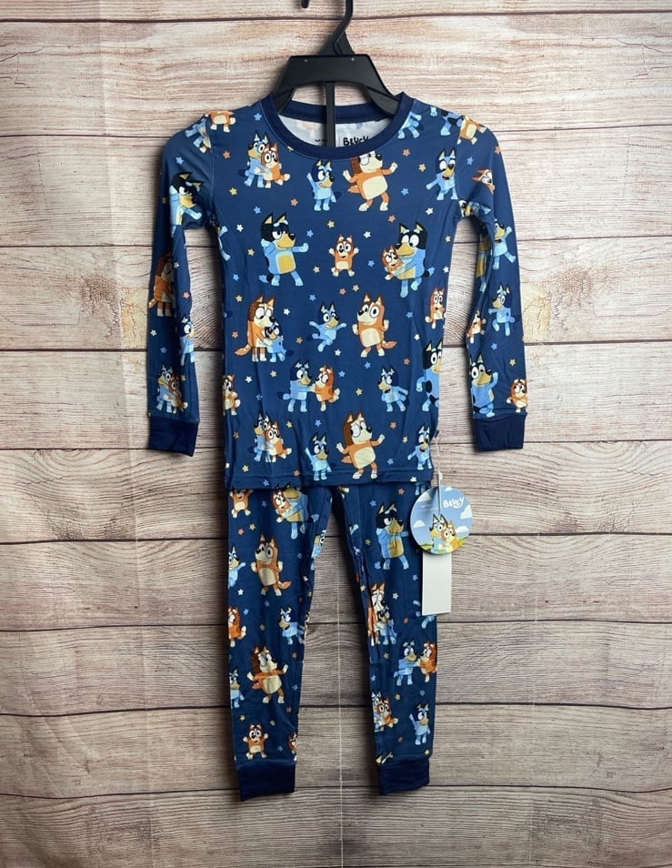 Little Sleepies Bluey and Friends Two Piece Pajama Set Size 4T New