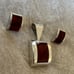 Sterling Silver Red Jasper Pendant and Earrings