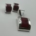 Sterling Silver Red Jasper Pendant and Earrings