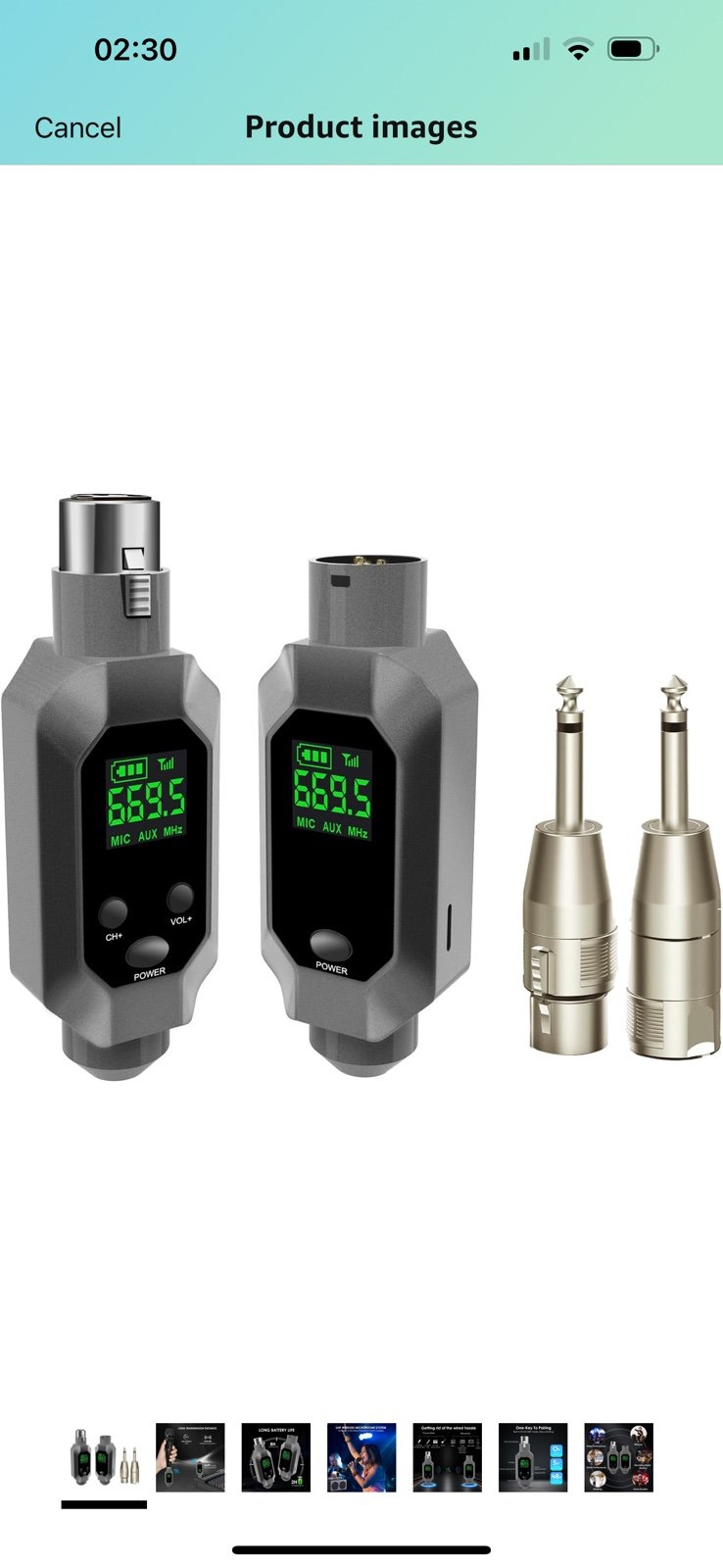 Wireless XLR Transmitter & Receiver: UHF Wireless Microphone System for 262ft Ra