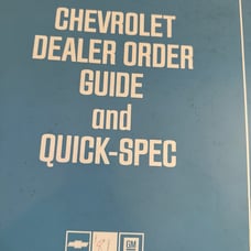 Chevrolet Dealer order guide and quick spec 1981