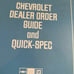 Chevrolet Dealer order guide and quick spec 1981