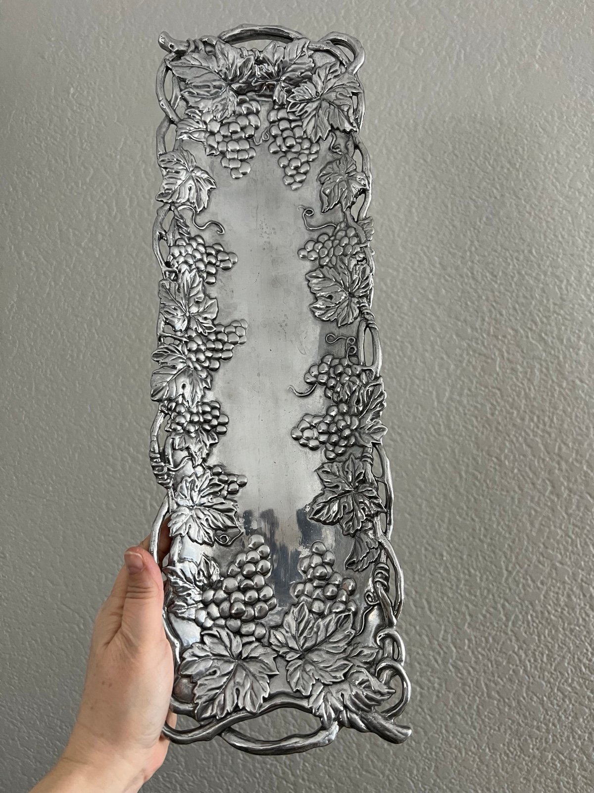 *Vintage* Arthur Court Serving Tray 18” x 6” 1995 - Grapevine Design