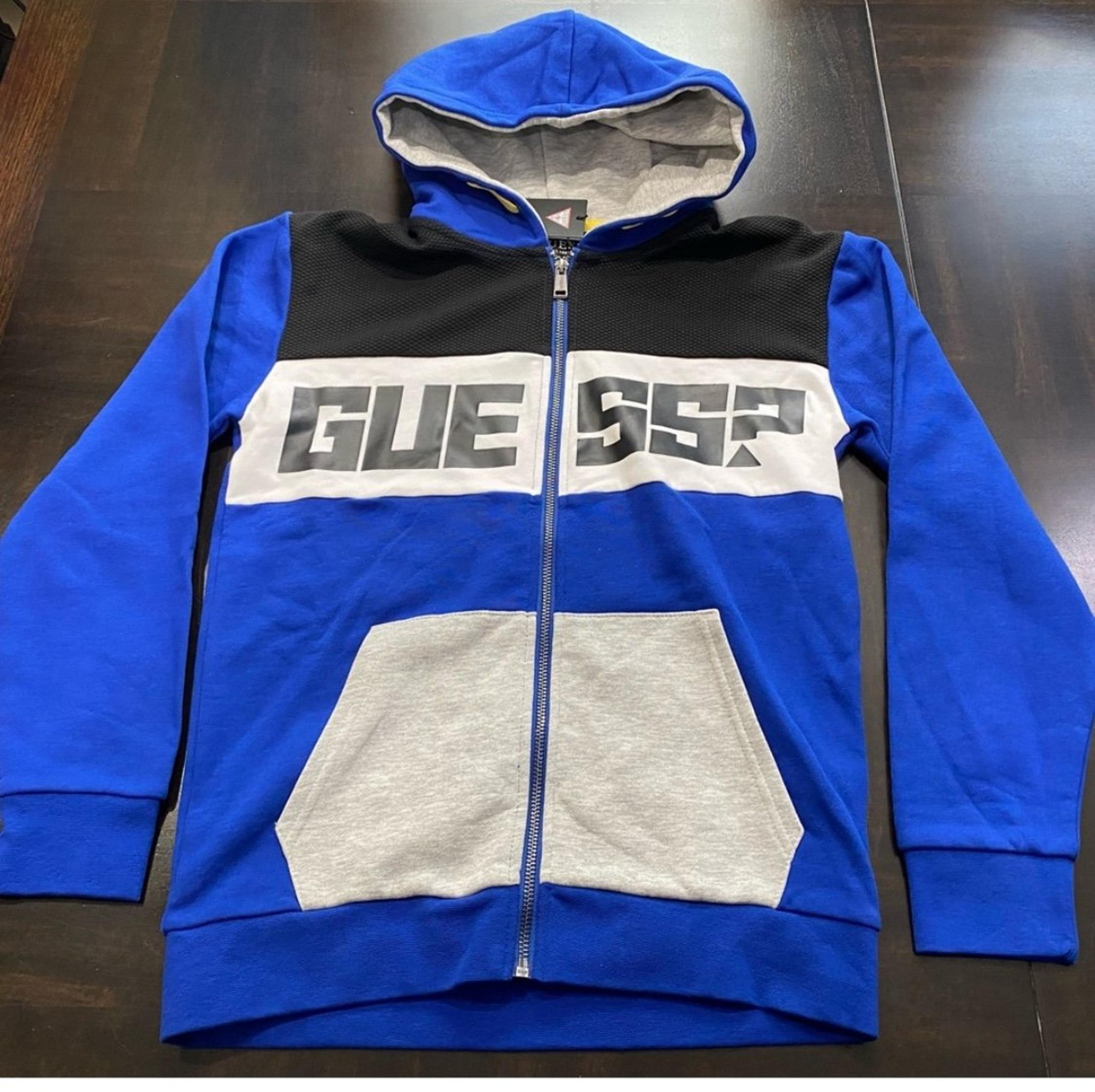 Size 12 GUESS Boys Zipped-Up Hoodie Long Sleeve Size 12 Brand New With Tag NO LO