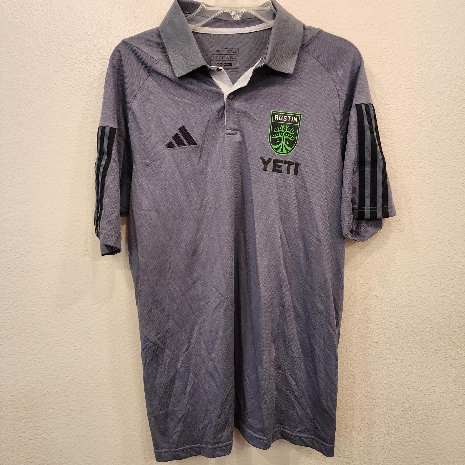 NWT Austin FC Yeti ADIDAS Men's Polo Shirt - Gray, Size M