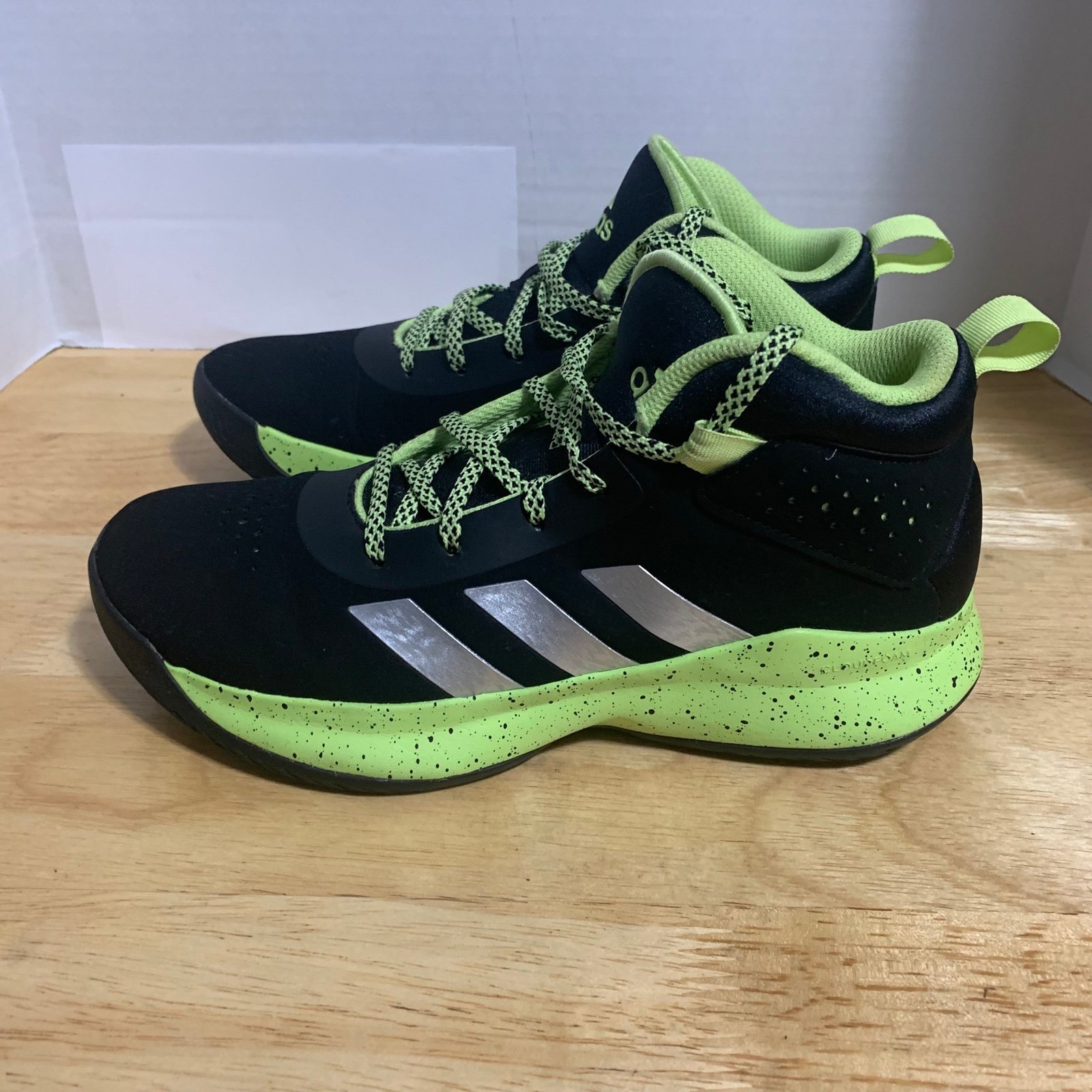 Adidas Boys' Basketball Shoes LVL029002 GY8718 Size 6 Black/Bright Green