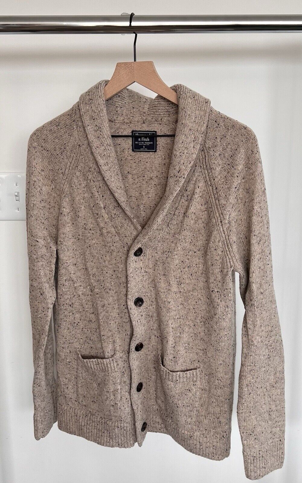 Tan Speckled Abercrombie Cardigan | Size S