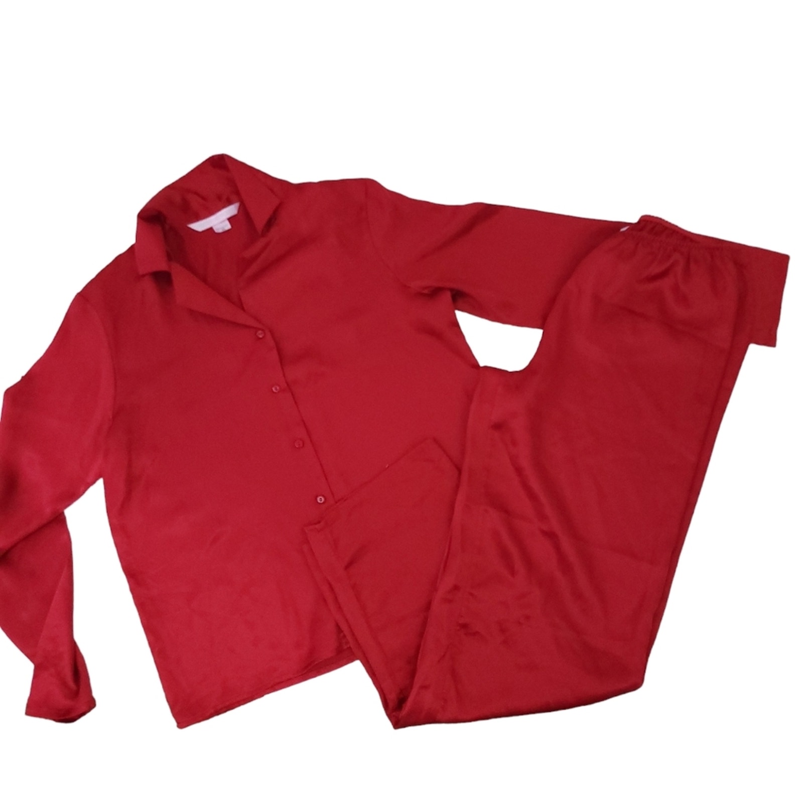 Victoria's Secret Satin Pajama Set XS Red, Sexy, Button Down Shirt Christmas