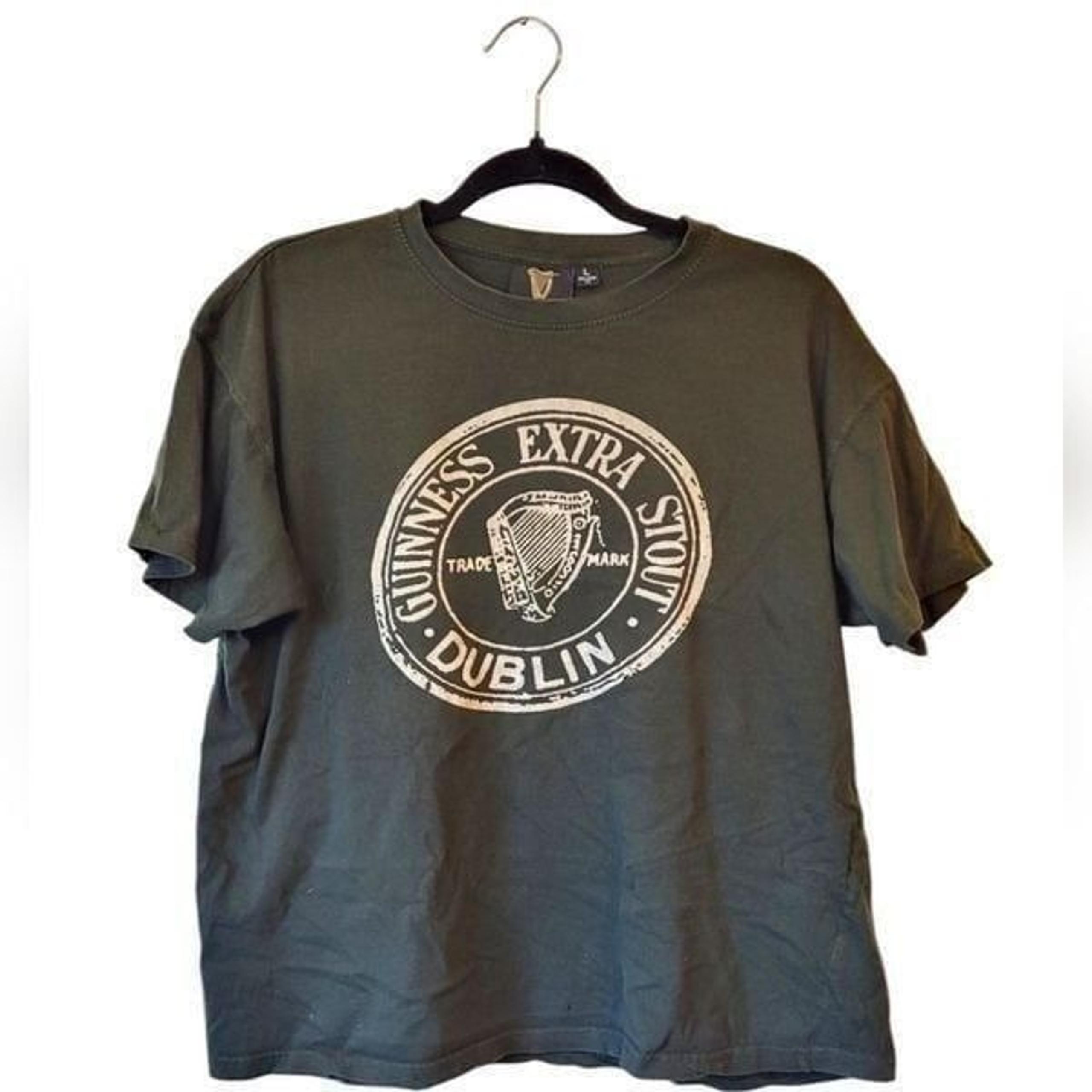 Guinness Olive Green Logo Relaxed Fit T-Shirt
