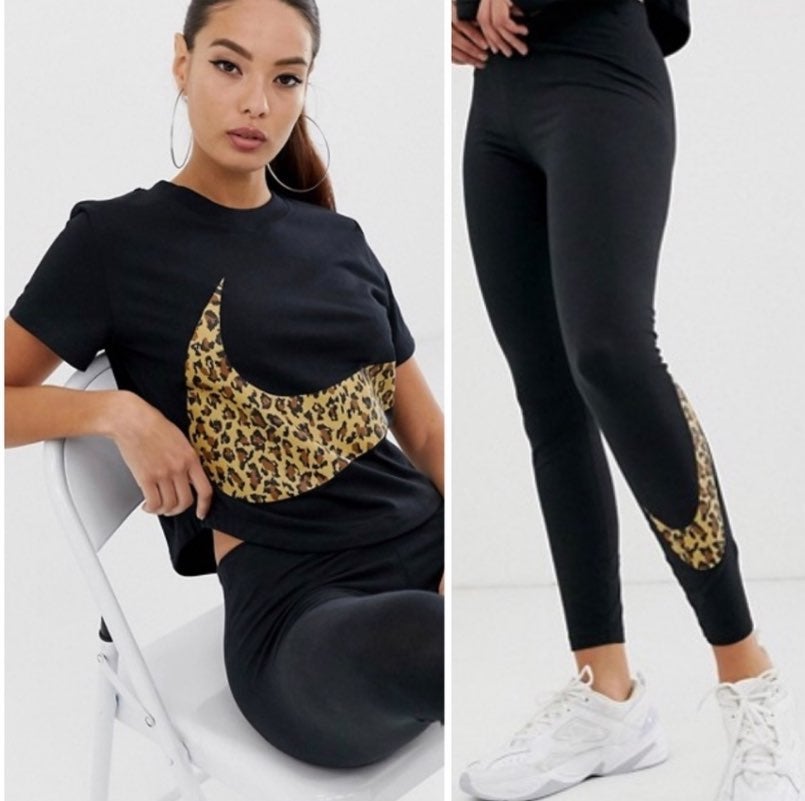 Medium Top Nike Cheetah Leopard Cat Print Swoosh