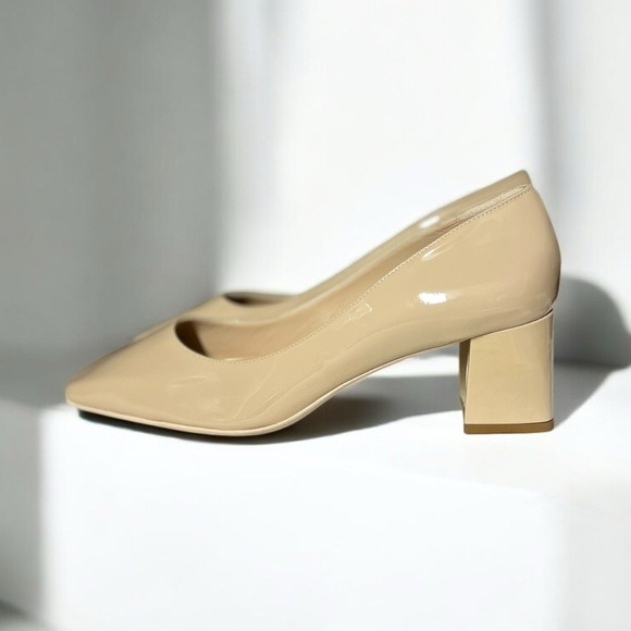 NEW Ron White Lizbeth Bone Color Patent Leather Waterproof Italian Pumps Size 10