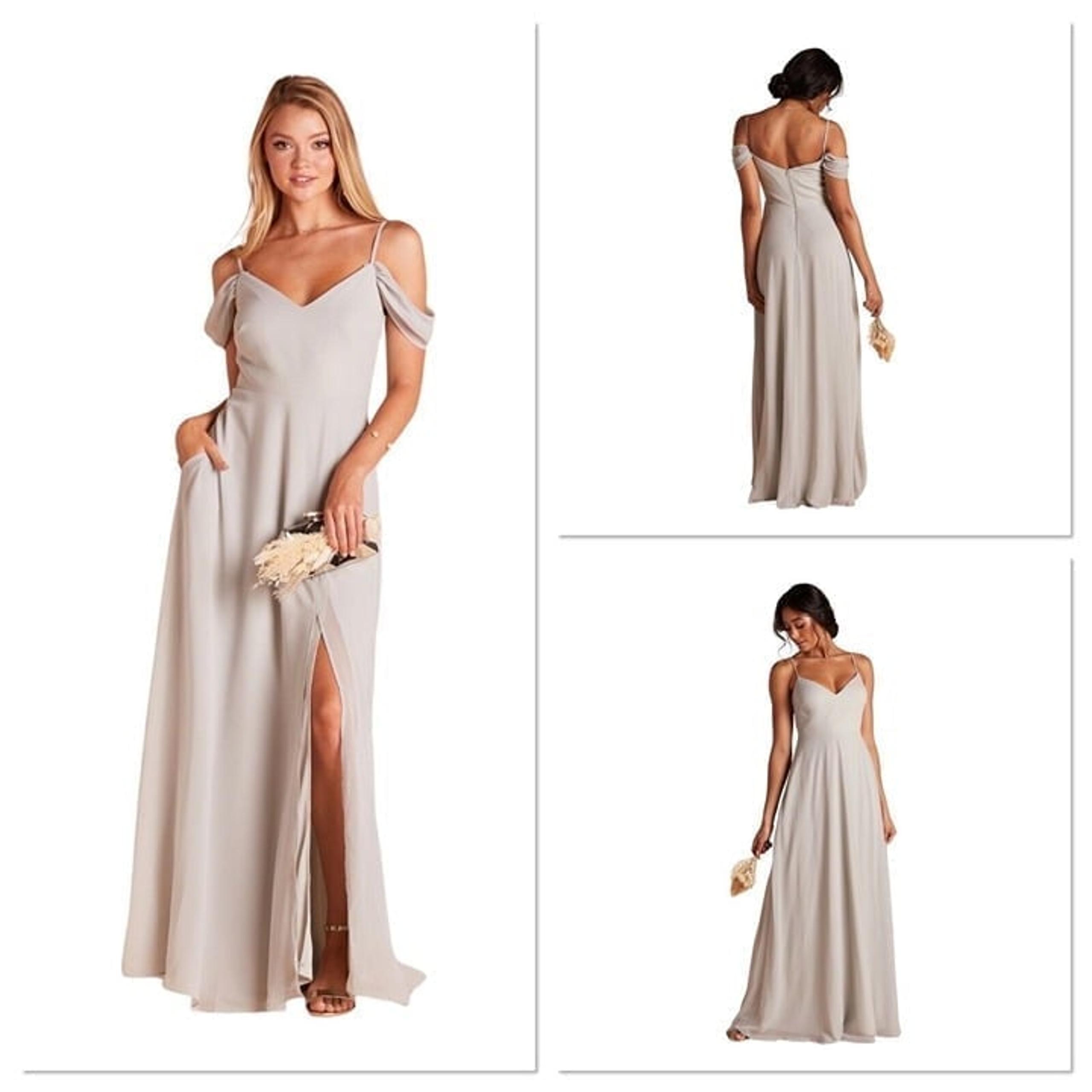 NWT Birdy Grey Devin Chiffon Convertible Maxi Dress Dove Gray Women’s Size Med