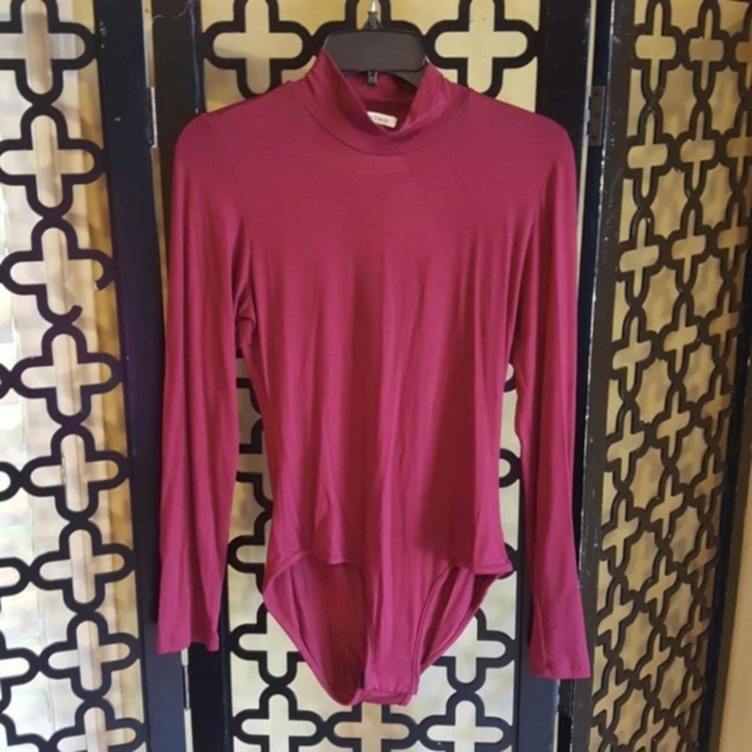 MERLOT VELVET TORCH MOCK TURTLENECK BODYSUIT