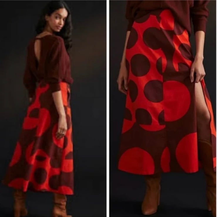 Farm Rio x Anthropologie Polka Dot Maxi Skirt