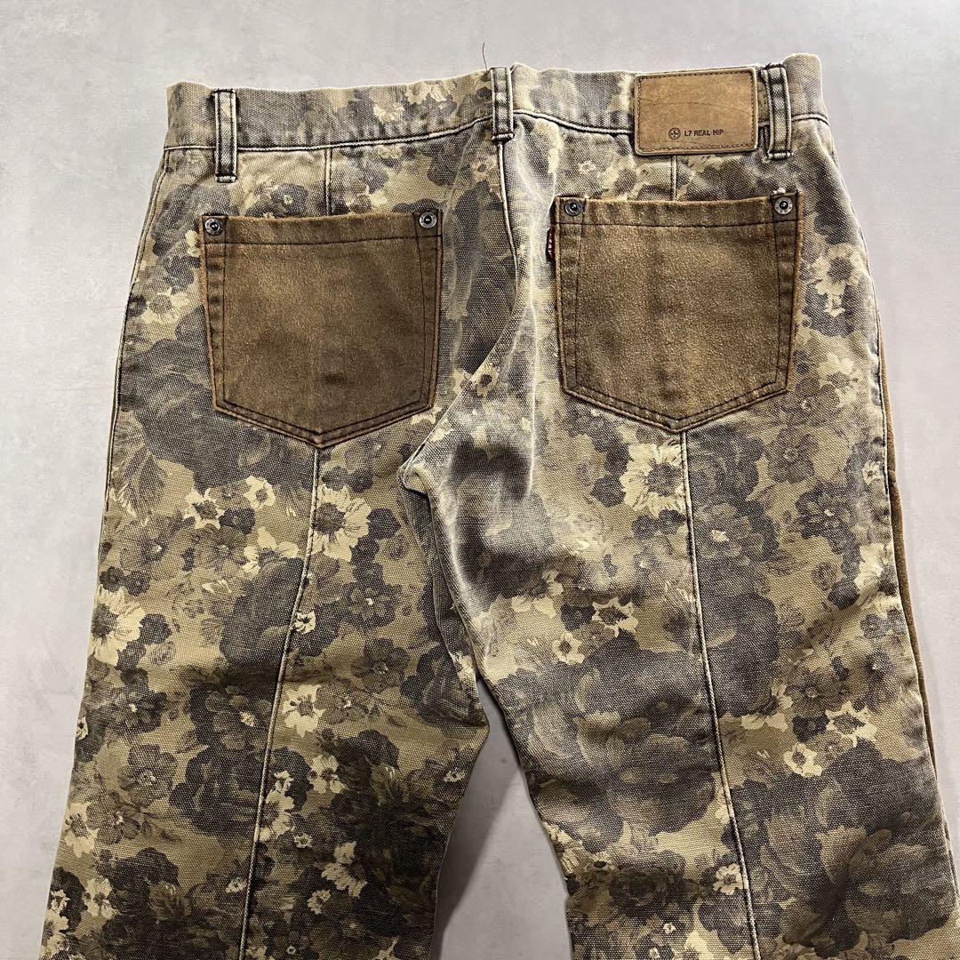 00s Y2K L7 REAL HIP flare leather pants