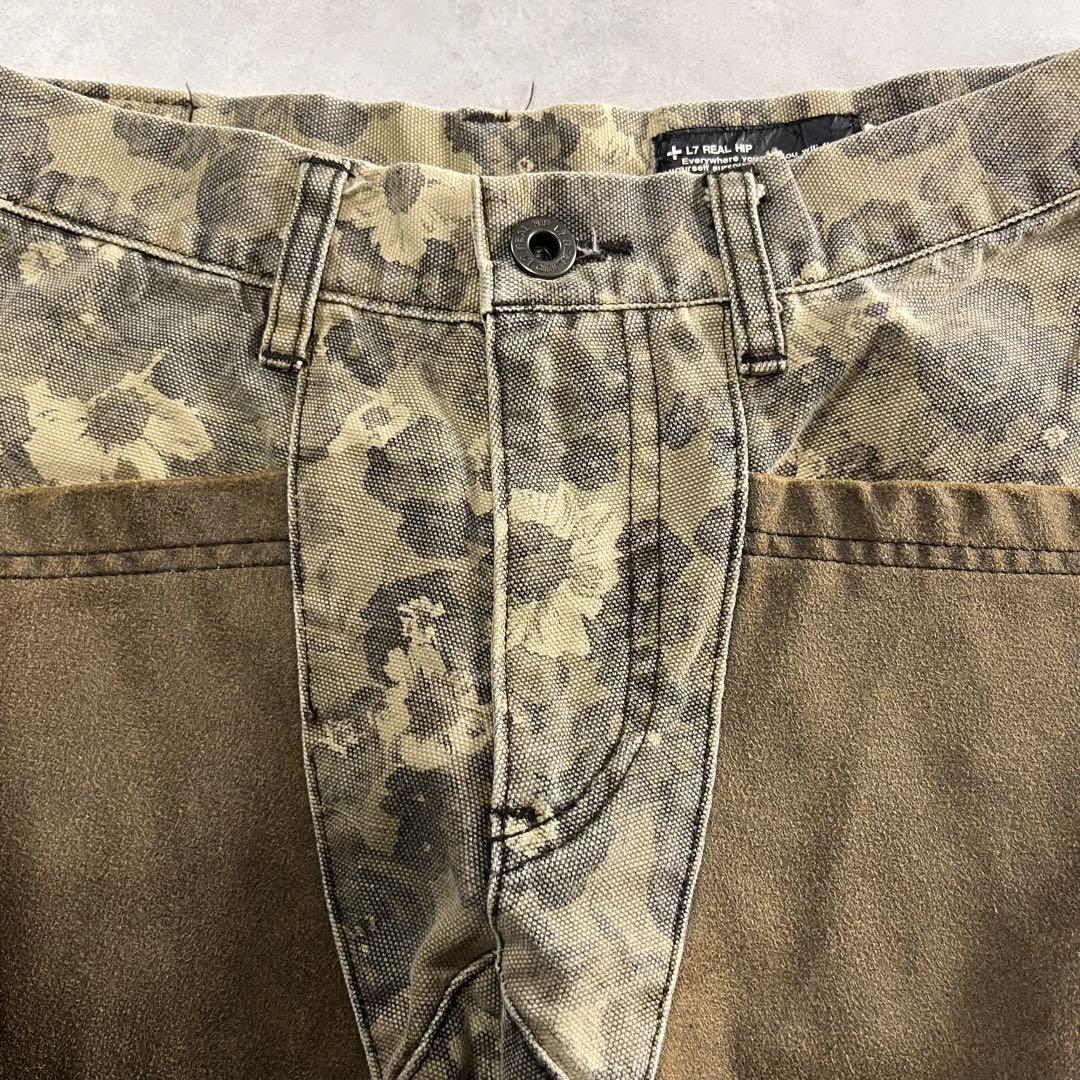 00s Y2K L7 REAL HIP flare leather pants