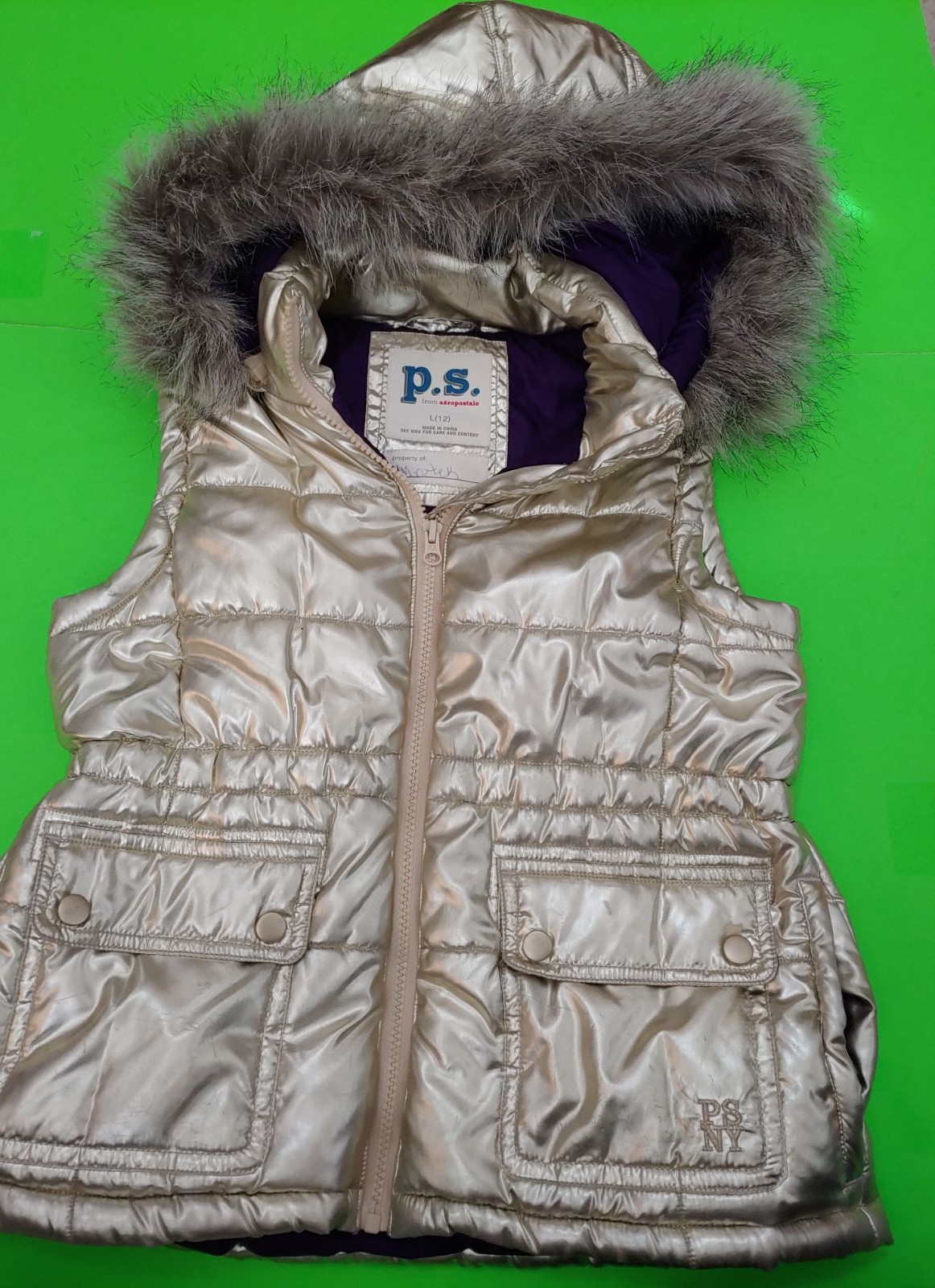 Winter puffer Coat Jacket vest L 12